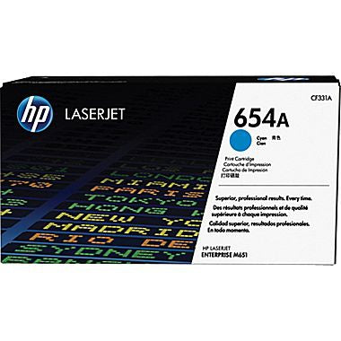 HP 654A (CF331A) Cyan Original LaserJet Toner Cartridge (15000 Yield)