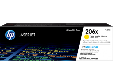 HP 206X (W2112X) High Yield Yellow Original LaserJet Toner Cartridge (2450 Yield)