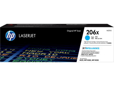 HP 206X (W2111X) High Yield Cyan Original LaserJet Toner Cartridge (2450 Yield)