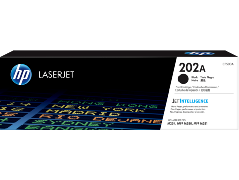 HP 202A (CF500A) Color LaserJet Pro M254 MFP M281 Black Original LaserJet Toner Cartridge (1400 Yield)