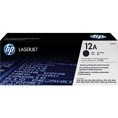 HP 12A (Q2612A) LaserJet 1012 1018 1020 1022 3015 3020 3030 3050 3052 3055 M1319f MFP Black Original LaserJet Toner Cartridge (2000 Yield)
