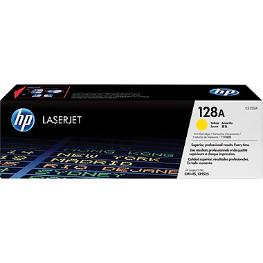 HP 128A (CE322A) Color LaserJet CM1415 MFP CP1520 CP1525nw Yellow Original LaserJet Toner Cartridge (1300 Yield)